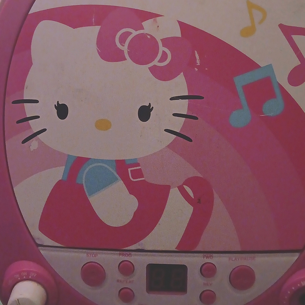 Hello kitty  disco party karaoke cd player , sanrio , pink ,boombox